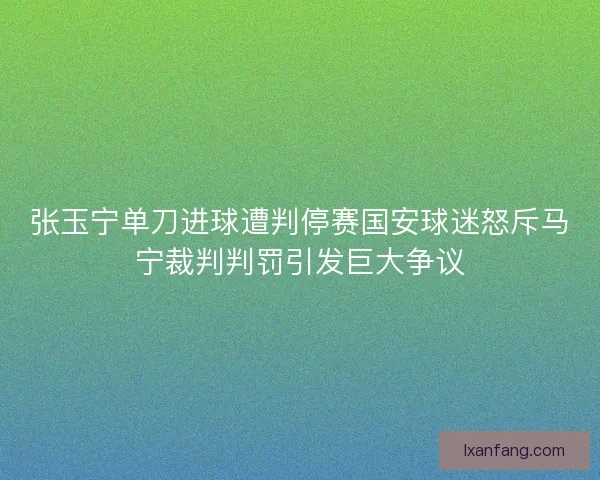 张玉宁单刀进球遭判停赛国安球迷怒斥马宁裁判判罚引发巨大争议